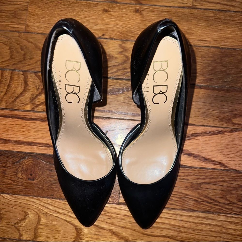 BCBG Black Patent Leather Heels Size 6 or 36 1/2 in EU